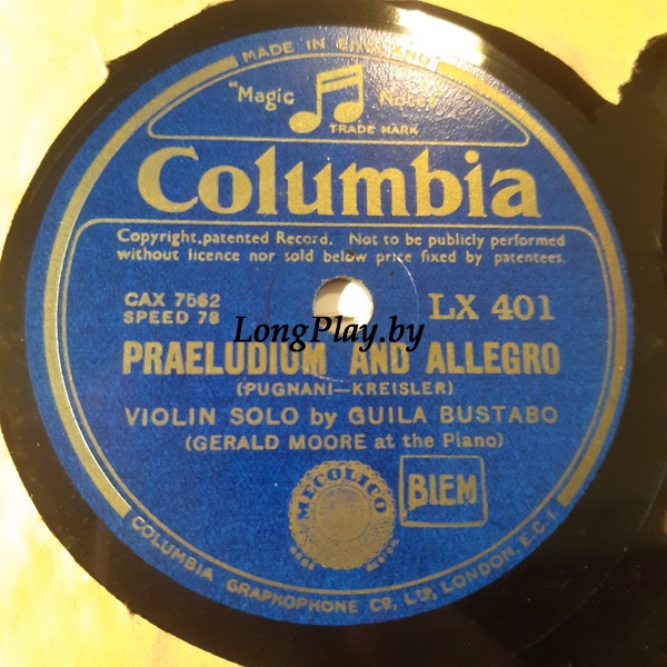 Guila Bustabo, Gerald Moore - On Wings Of Song / Praeludium And Allegro UK ORIG ++++